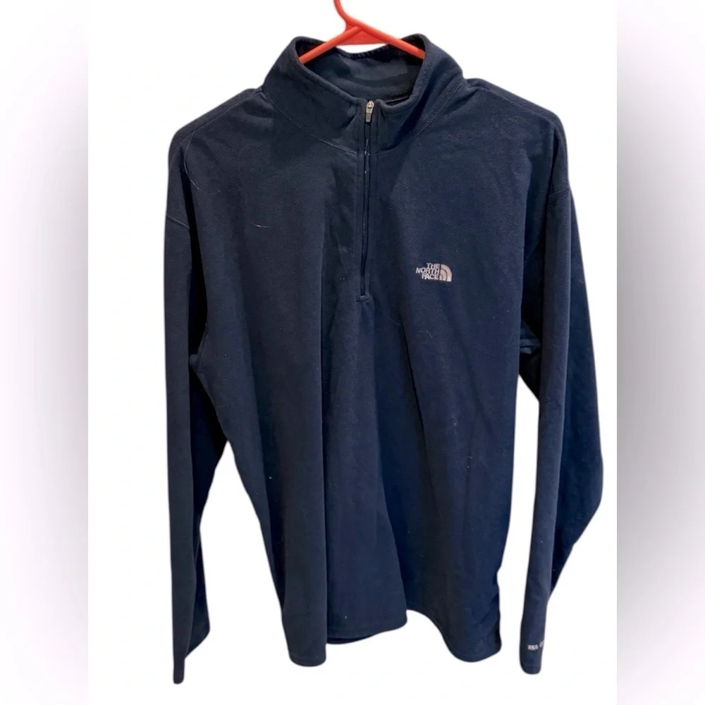 The North Face Men’s Navy Blue Quarter-Zip Pullover Fleece Hiking Walking Large